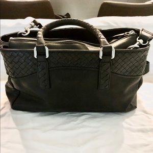 Liebeskind black leather weave trimmed bag